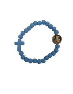 Pulsera Infantil Plast. Angel De La Guarda Azul