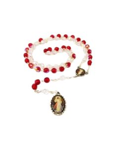 Rosario cristal transp-rubi misericordia jesus
