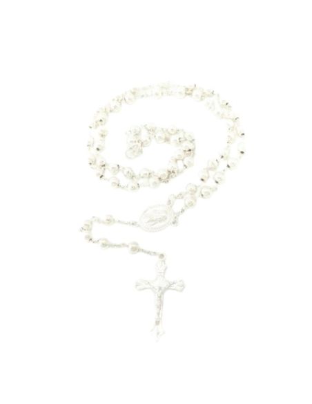 Rosario 6mm metal pulido ave maria