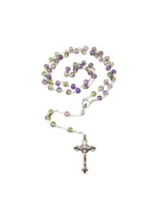 Rosario cristal cop. 8mm bicolor verde violeta