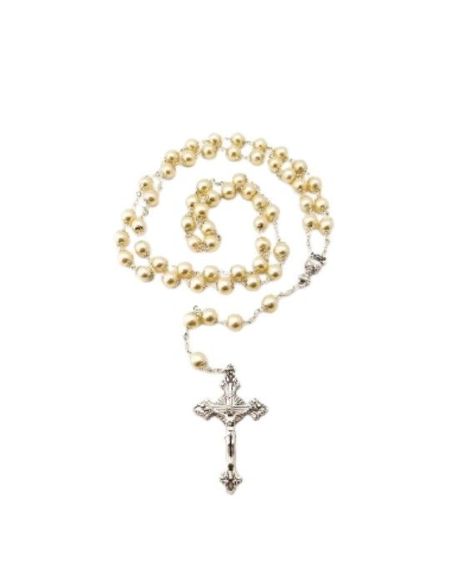 Rosario comunion perla 8mm c/ copeta cruz|Libreriasalesiana