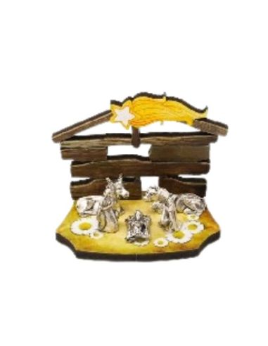 Nacimiento 4,5cm leño metal cabaña