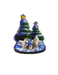Nacimiento 4,5cm leño metal pinos