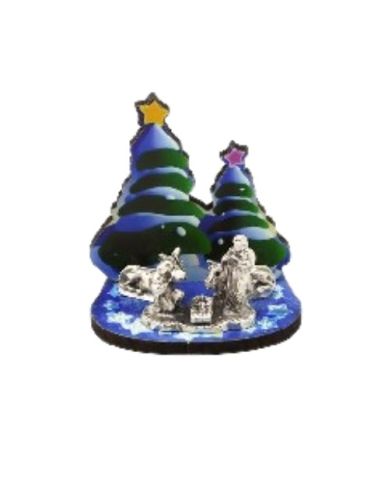 Nacimiento 4,5cm leño metal pinos