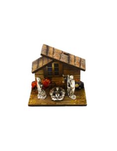 Nacimiento 7cm leño metal establo
