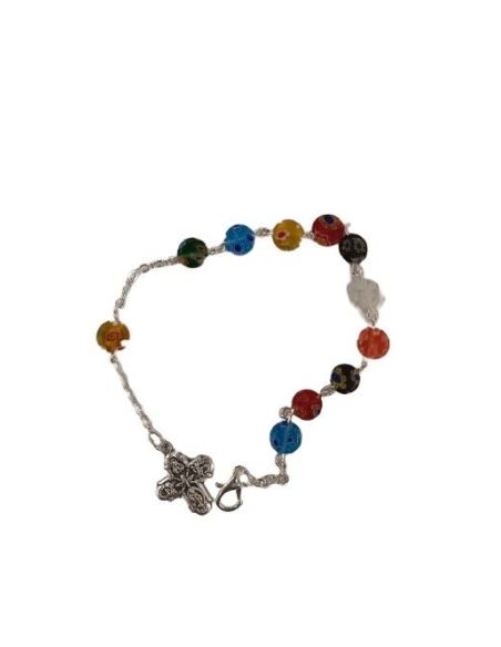 Brazalete Murano Plato 8Mmc/Cruz