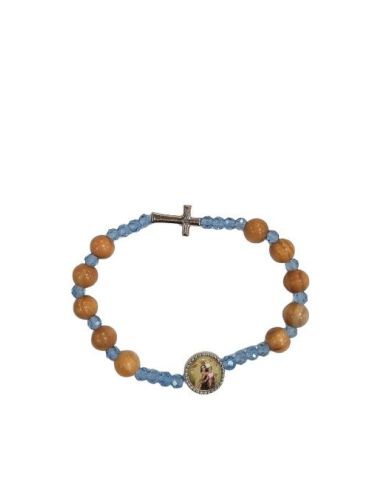 Brazalete Olivo Cristal Celeste Milagrosa