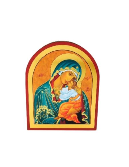 Icono 11x14 virgen manto azul monastirskij