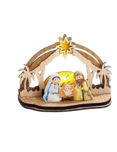 Nacimiento infantil madera resina con luz pb19139 (36) 9,5x13x2x7
