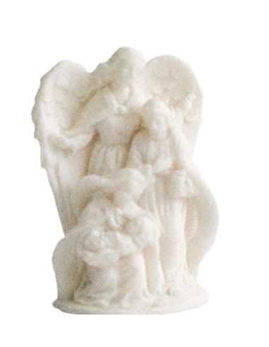 Nacimiento resina 7,5cm angel misterio blanco