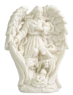 Nacimiento resina 12cm angel misterio blanco
