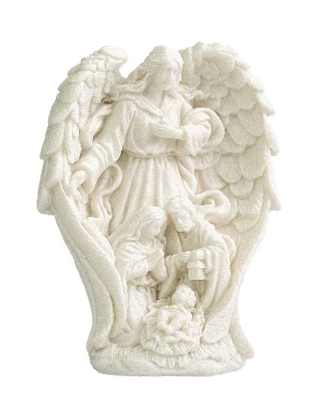 Nacimiento resina 12cm angel misterio blanco