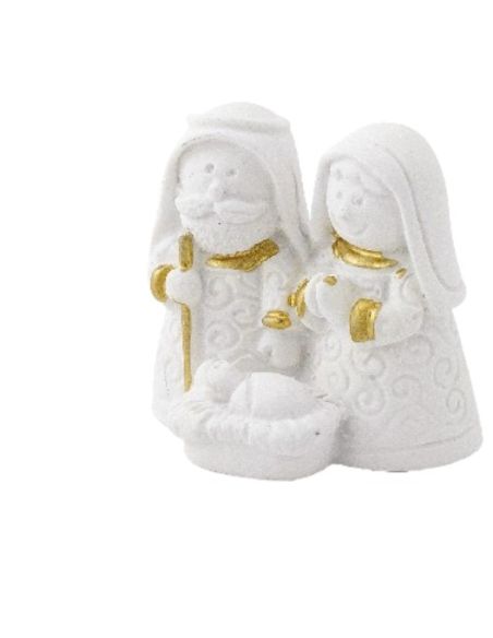 Nacimiento resina 3,5cm mini blanco dorado