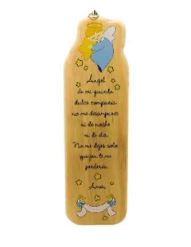 Tabla madera 7,5x24cm a. guarda azul