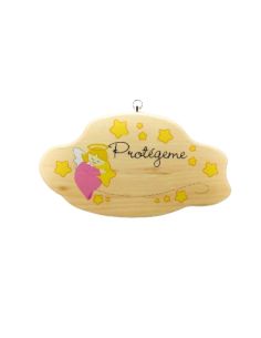 Tabla madera angel 17,5x10cm rosa***