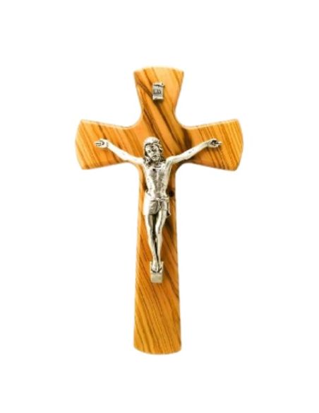 Cruz olivo cristo plateado 4134 30cm