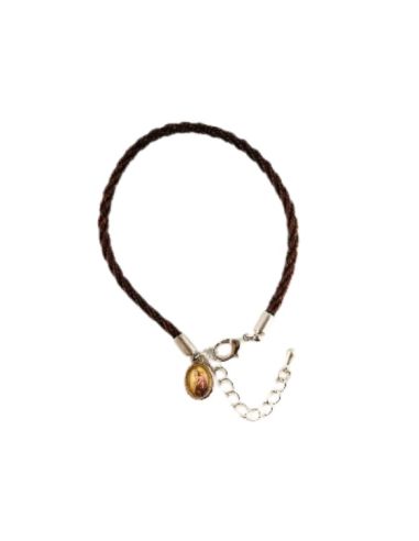 Pulsera cordón nylon v.carmen marron