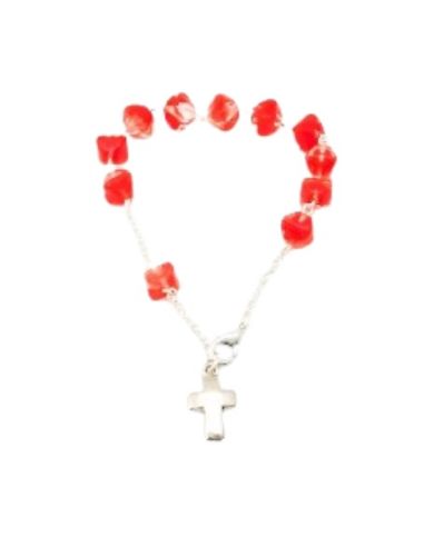 Pulsera rombo cristal 8x10mm color rojo