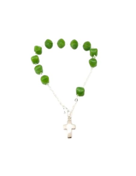 Pulsera rombo cristal 8x10mm color verde