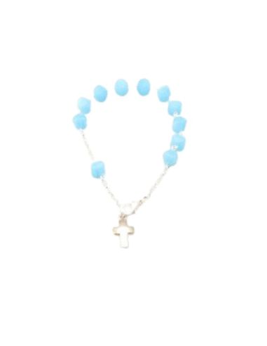 Pulsera rombo cristal 8x10mm color azul