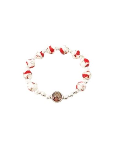 Brazalete porecelana 10mm rojo virgen del pilar