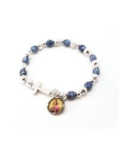 Brazalete piedra metal virgen del carmen