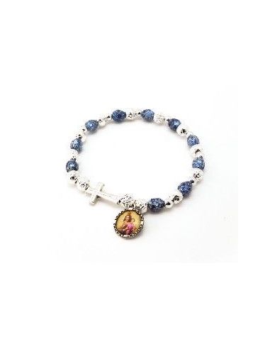 Brazalete piedra metal virgen del carmen