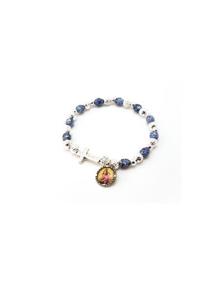 Brazalete piedra metal virgen del carmen