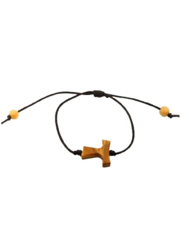 Brazalete cuerda broche nudo cruz tau