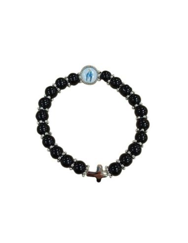 Brazalete Metal Cristal Negro C/Bombata Milagorsa
