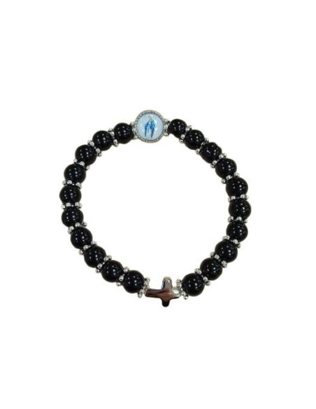 Brazalete Metal Cristal Negro C/Bombata Milagorsa