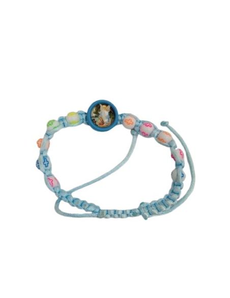 Brazalete Niños Cuerda Azul Bola Cruces Angel Guarda Puente