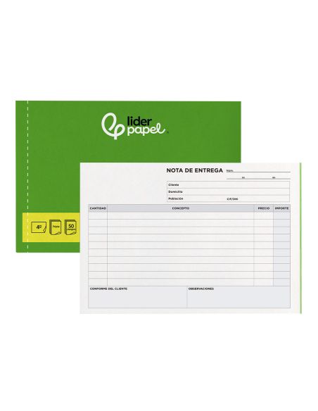 Talonario Liderpapel Entregas Cuarto Original Y 2 Copias T329 Apaisado