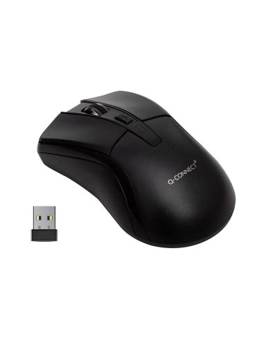 Raton Q-Connect Optico 1000 Dpi Inalambrico Nano Receptor Usb 2,4 Ghz Negro|Libreriasalesiana