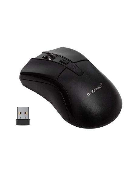 Raton Q-Connect Optico 1000 Dpi Inalambrico Nano Receptor Usb 2,4 Ghz Negro|Libreriasalesiana