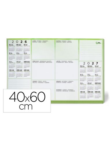 Planning Sobremesa Semanal Liderpapel 40X60 Cm 50 Hojas 90 Gr 2027-2028