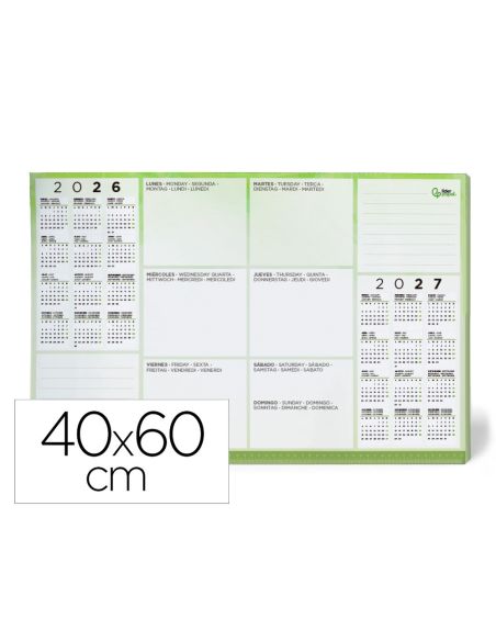 Planning Sobremesa Semanal Liderpapel 40X60 Cm 50 Hojas 90 Gr 2027-2028