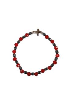 Brazalete Hematites 6X4Mm Cristal Rubi 6Mm