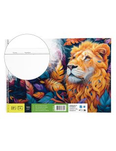Bloc Dibujo Liderpapel Lineal Espiral 460X325 Mm 20 Hojas 180 Gr/M2 Con Recuadro Perforado