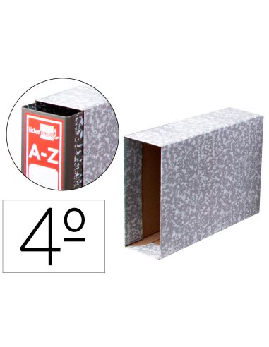 Caja Archivador Liderpapel Classic Red Cuarto Apaisado Gris