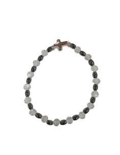 Brazalete Hematites 6X4Mm Cristal Transp. 6Mm