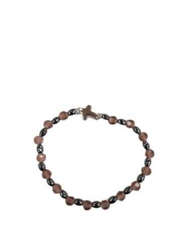 Brazalete Hematites 6X4Mm Cristal Ambar 6Mm