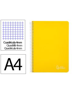 Cuaderno Espiral Liderpapel A4 Witty Tapa Dura 80H 90Gr Cuadro 4Mm Con Margen Color Amarillo
