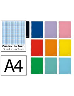 Cuaderno Espiral Liderpapel A4 Witty Tapa Dura 80H 90Gr Milimetrado 2Mm Colores Surtidos