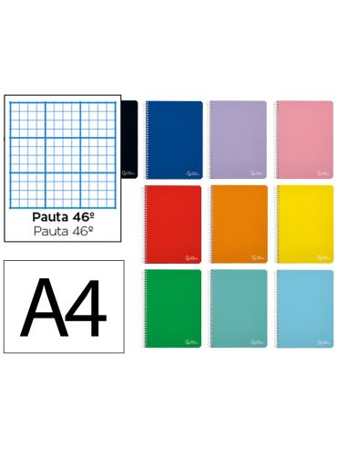 Cuaderno Espiral Liderpapel A4 Witty Tapa Dura 80H 90Gr Rayado Nº46 Colores Surtidos
