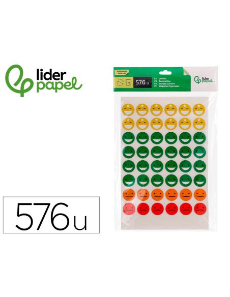 Gomets Escolar Liderpapel Caras Bolsa De 12 Hojas 48 Caras Por Hoja Colores Surtidos