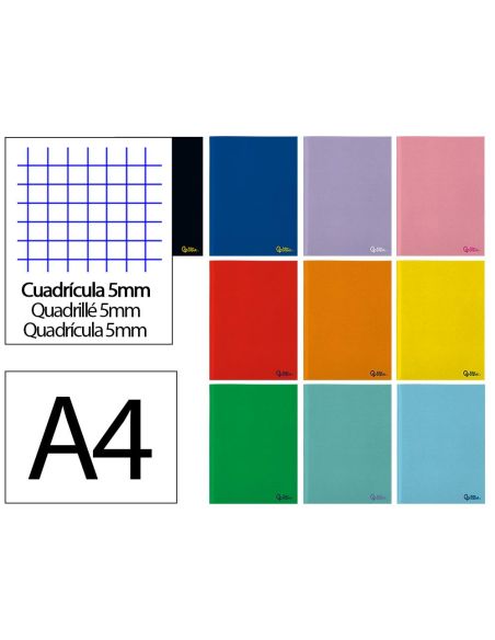 Libreta Liderpapel Smart A4 48 Hojas 75Gr Cuadro 5Mm Con Margen Colores Surtidos|Libreriasalesiana
