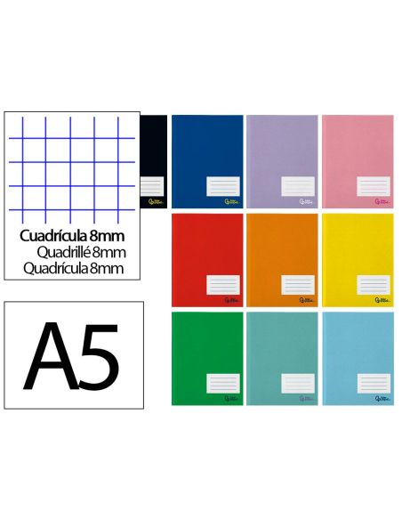 Libreta Liderpapel Smart A5 Plus 32 Hojas 75Gr Cuadro 8Mm Con Margen Colores Surtido|Libreriasalesiana