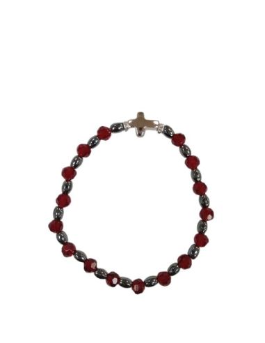 Brazalete Hematites 6X4Mm Cristal Grana 6Mm
