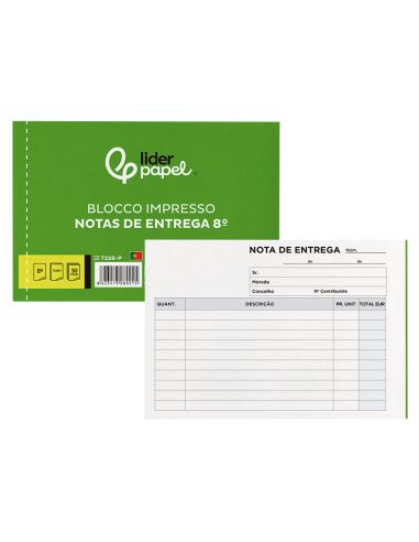 Talonario Liderpapel Entregas Octavo Apaisado 228 Duplicado -Texto En Portugues